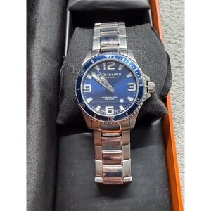 Stuhrling Original Men's Blue Dial Stainless Steel Professional Diver Watch